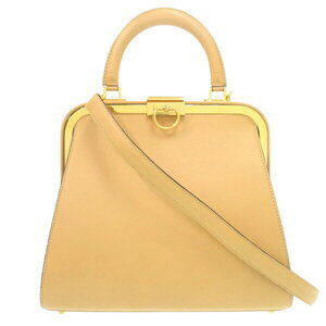 Christian Dior leather beige shoulder bag clasp closure